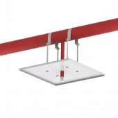 Пожарный экран для спринклера квадратный (крепление на трубу) 300х300 Пожарный экран для спринклера квадратный (крепление на трубу) 300х300