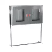 Щит пожарный со стойкой из нержавеющей стали (2 двери оргстекло) Щит пожарный со стойкой из нержавеющей стали (2 двери оргстекло)